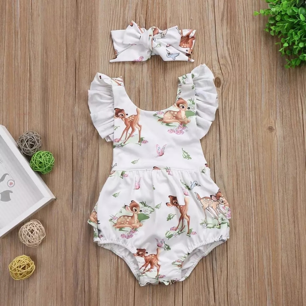 Sweet deer romper and headband NEW